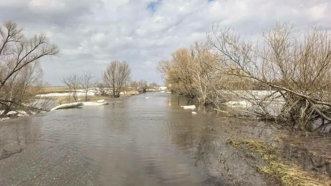 Подтопление на дороге / Фото: алтайский Минтранс