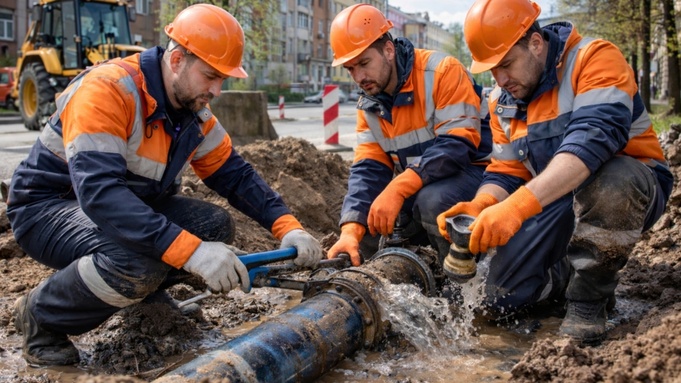 Водопровод / Нет воды / Авария / Изображение сгенерировано ИИ ChatGPT / amic.ru