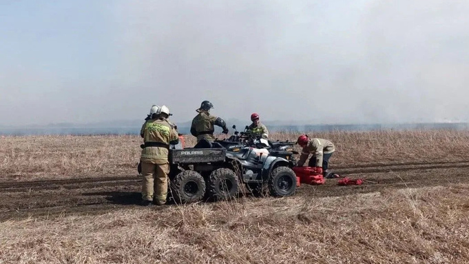 Пожар в поле / Фото: МЧС Алтайского края