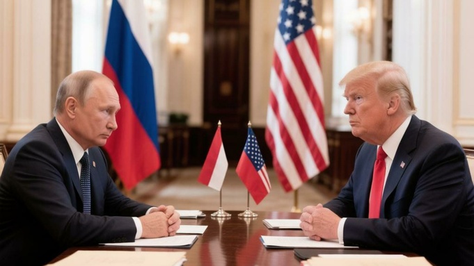 Владимир Путин, Дональд Трамп / Изображение сгенерировано GigaChat от Сбера / amic.ru