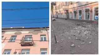 Обломки у дома на Ленина / Фото: МЦУ города Барнаула