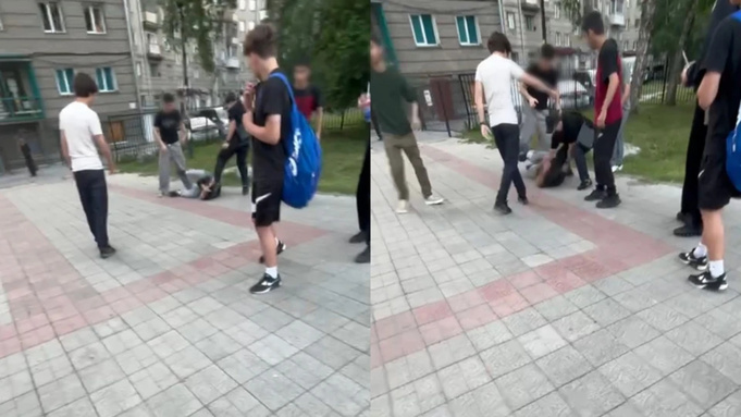 Нападение на подростков в Новосибирске / Фото: кадры из видео, коллаж "КП-Новосибирск"