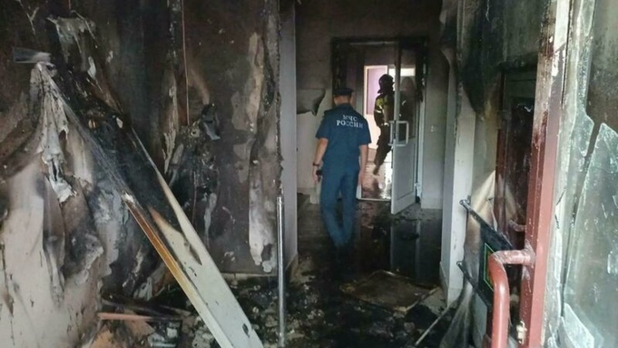 Пожар в здании кинотеатра 