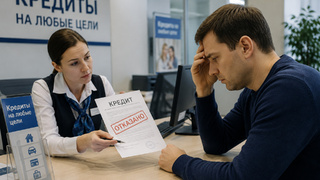 Отказ в кредите / Кредит / Изображение сгенерировано ИИ ChatGPT / amic.ru