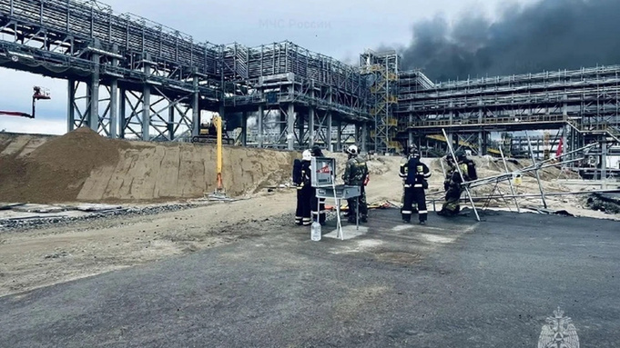 Пожар на Амурском газохимическом комплексе / Фото: МЧС Амурской области