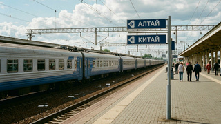 Поезд в Китай / Изображение сгенерировано нейросетью Алиса AI / amic.ru