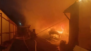 Пожар в Барнауле / Фото: ГУ МЧС РФ по Алтайскому краю / Мах