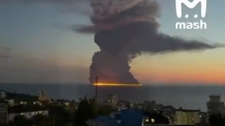 Горение атакованного танкера в Черном море / Фото: скриншот видео