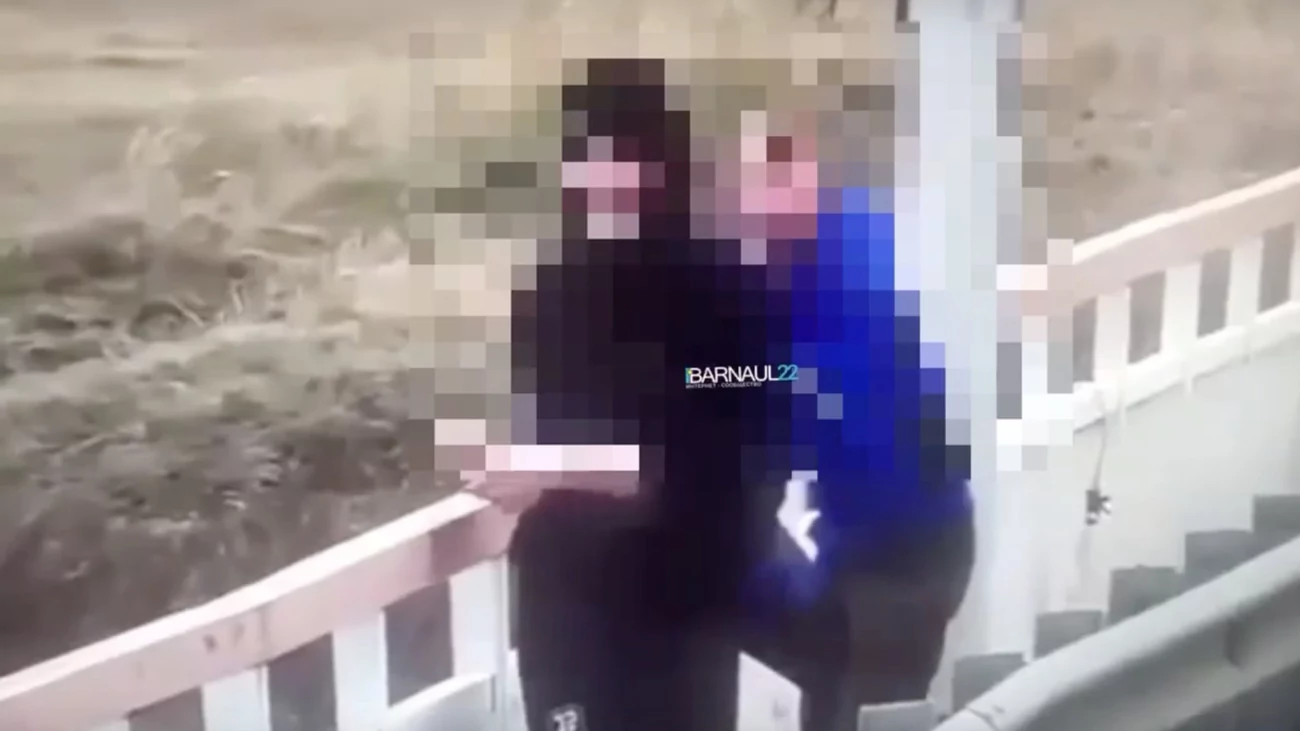 Собаку сбросили с моста двое парней в Алтайском крае