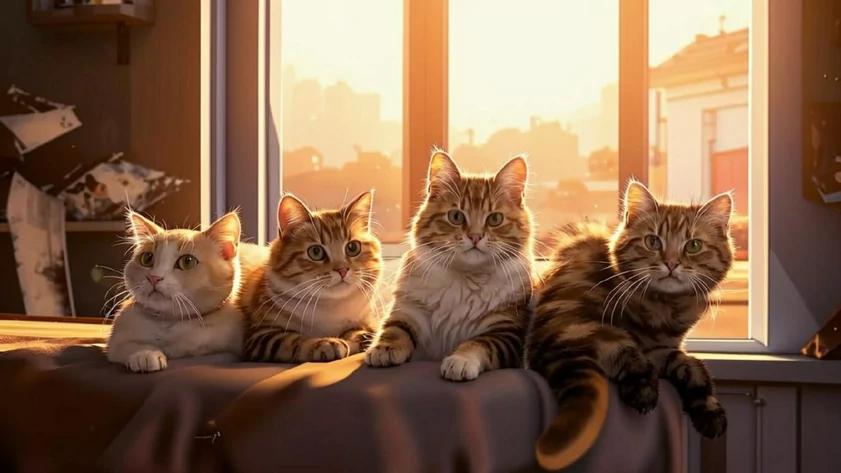 Кошки в квартире / Изображение сгенерировано с помощью нейросети Kandinsky by Sber AI / amic.ru