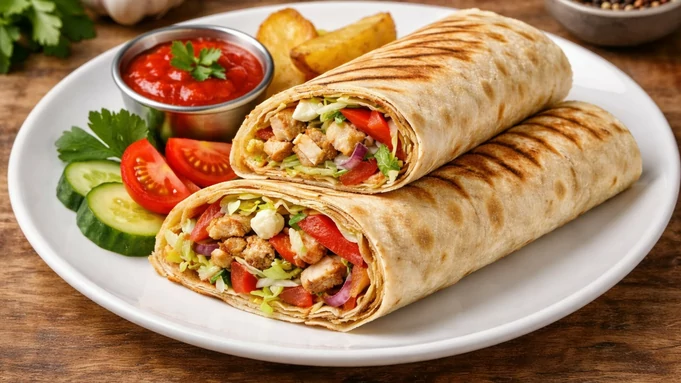 Шаурма на тарелке / Фото: создано в ChatGPT