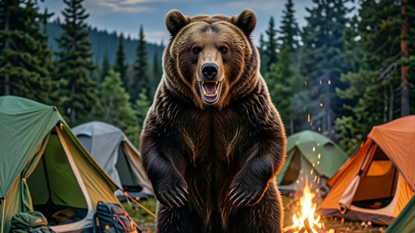 Медведь напал на туристов в Республике Алтай / Фото: сгенерировано ИИ Яндекс / amic.ru