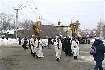 19 января 2007 г., Барнаул   Крестный ход в Барнауле на праздник Крещения Господня 