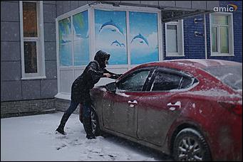 3 апреля 2018 г., Барнаул. Екатерина Смолихина   Барнаул, апрель, снегопад