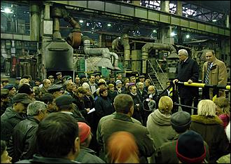 13 октября 2006 г., Барнаул   Посещение В.Колгановым завода алюминиевого литья