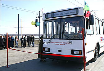 13 апреля 2007 г., Барнаул   Первый белорусский троллейбус в Барнауле