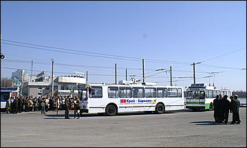 13 апреля 2007 г., Барнаул   Первый белорусский троллейбус в Барнауле