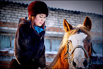 20 январь 2016 г., Барнаул © Амител. Мария Трубина Барнаульская конная полиция в действии