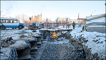 2 января 2015. Барнаул.  © Амител Вячеслав Мельников   Как проходит реконструкция двух мостов через Барнаулку? Фоторепортаж 