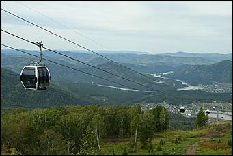 11 сентябрь 2019 г   Не хуже чем в Сочи. На курорте "Манжерок" открыли скоростную канатную дорогу