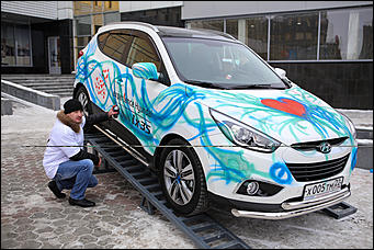 14 февраля 2015г.    Автоцентр АНТ официальный дилер Hyundai провел шоу аэрографии в День Святого Валентина