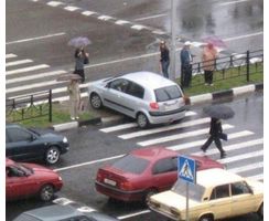   Женщина за рулем...
