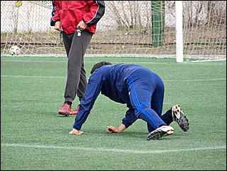 22 апреля 2009 г., Барнаул   Одна из последних тренировок барнаульского «Динамо» перед стартом в чемпионате России по футболе во втором дивизионе зоны «Восток»