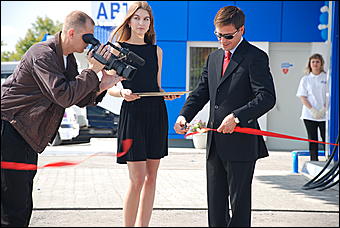 18 августа 2009 г., Барнаул   Открытие АЗС под новым брендом "Газпромнефть"