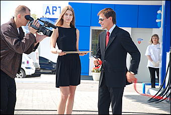 18 августа 2009 г., Барнаул   Открытие АЗС под новым брендом "Газпромнефть"