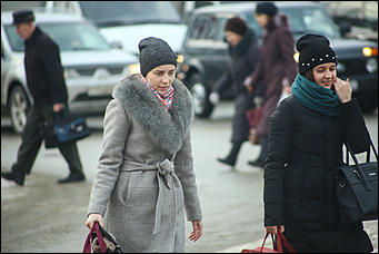 12 января 2018 г., Барнаул. Екатерина Смолихина   Тепло ли тебе, девица: жительницы Барнаула на зимних улицах