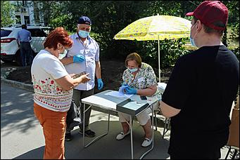 25 июня 2020 г., Барнаул. Екатерина Смолихина   Бюллетень, маска и перчатки. Как в Барнауле стартовало голосование по поправках в Конституцию 
