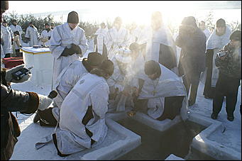 19 января 2010 г., Барнаул   Крещение на Оби в Барнауле