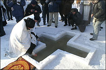 19 января 2010 г., Барнаул   Крещение на Оби в Барнауле