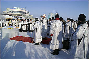 19 января 2010 г., Барнаул   Крещение на Оби в Барнауле