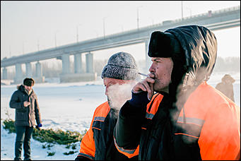 15 января 2016 г. Барнаул © Амител. Вячеслав Мельников   Как проходит строительство купели на реке Обь