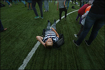 13 августа 2017 г., Барнаул. Екатерина Смолихина   Рекорд России по массовой тренировке установили в Барнауле