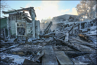 22 январь 2018 г., Барнаул. Екатерина Смолихина   Сгоревший на морозе: что осталось от исторического здания в Барнауле