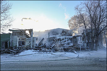 22 январь 2018 г., Барнаул. Екатерина Смолихина   Сгоревший на морозе: что осталось от исторического здания в Барнауле