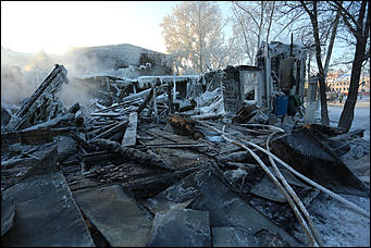 22 январь 2018 г., Барнаул. Екатерина Смолихина   Сгоревший на морозе: что осталось от исторического здания в Барнауле