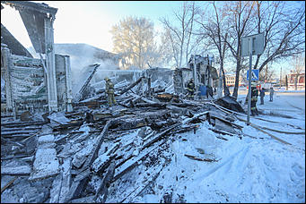 22 январь 2018 г., Барнаул. Екатерина Смолихина   Сгоревший на морозе: что осталось от исторического здания в Барнауле