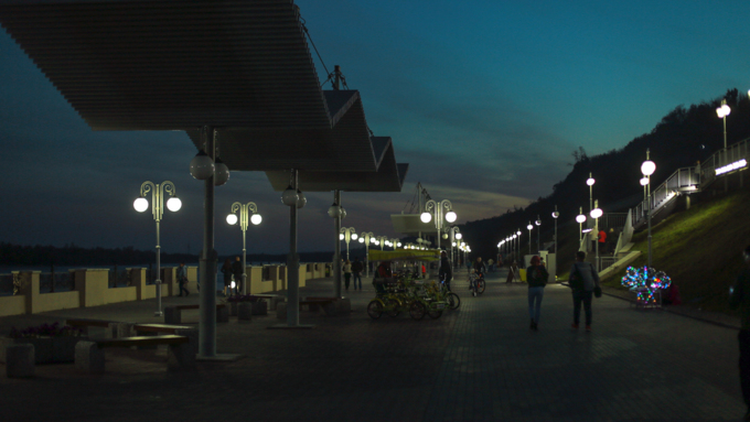 4 октября 2018 г., Барнаул. Екатерина Смолихина   Набережная Барнаула в свете вечерних огней