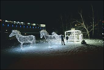 16 декабря 2020 г., Барнаул. Екатерина Смолихина   Светящиеся бокалы, балерины и бык. Как Барнаул принарядился к Новому году