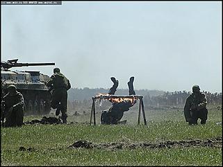    Показательные выступления бронетанковой техники и авиашоу