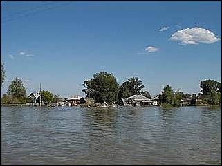    Паводок в Затоне /28 мая 2001/.