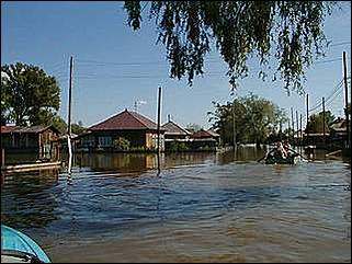    Паводок в Затоне /28 мая 2001/.