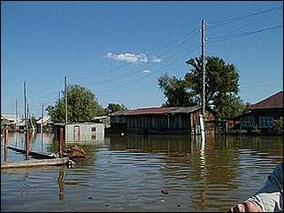    Паводок в Затоне /28 мая 2001/.