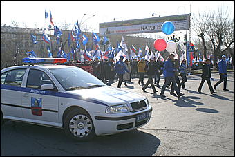 1 мая 2010 г., Барнаул   Красно-синий Первомай в Барнауле
