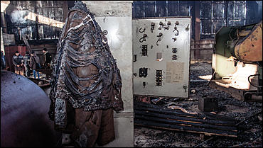 2 февраль 2016 г., Барнаул © Амител Вячеслав Мельников   Цех литейного завода после пожара