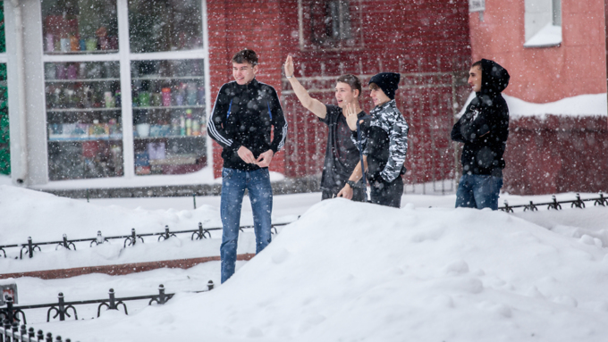 25 октябрь 2016 г., Барнаул  &copy; Амител Вячеслав Мельников   Метель в октябре: фоторепортаж с улиц Барнаула  