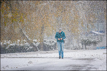21 октябрь 2016 г., Барнаул  © Амител Вячеслав Мельников   Барнаул в снежных кружевах. Фоторепортаж